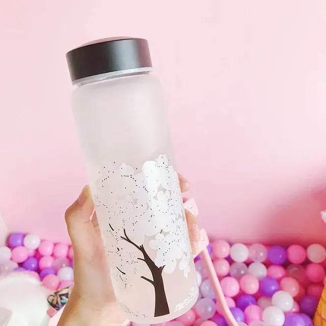 Gourde en verre cerisier du japon - L'alliance parfaite de l'élégance - Gourde Bottle