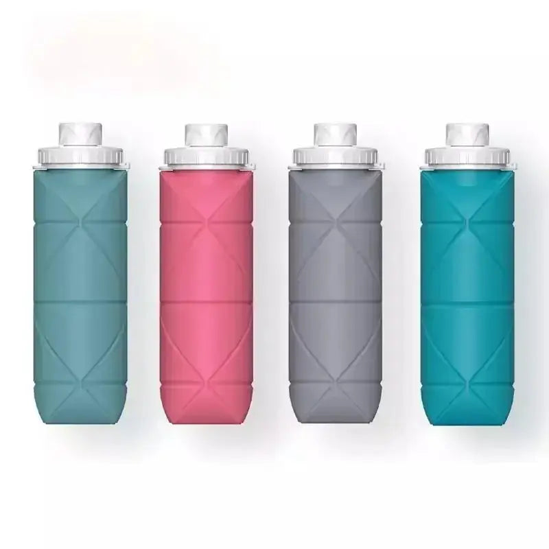 1Pc 600ml Foldable Space-saving Portable Reusable Silicone Sport Water Bottle Bag Bicycle Camping Portable Waterbottles Gourde Bottle®