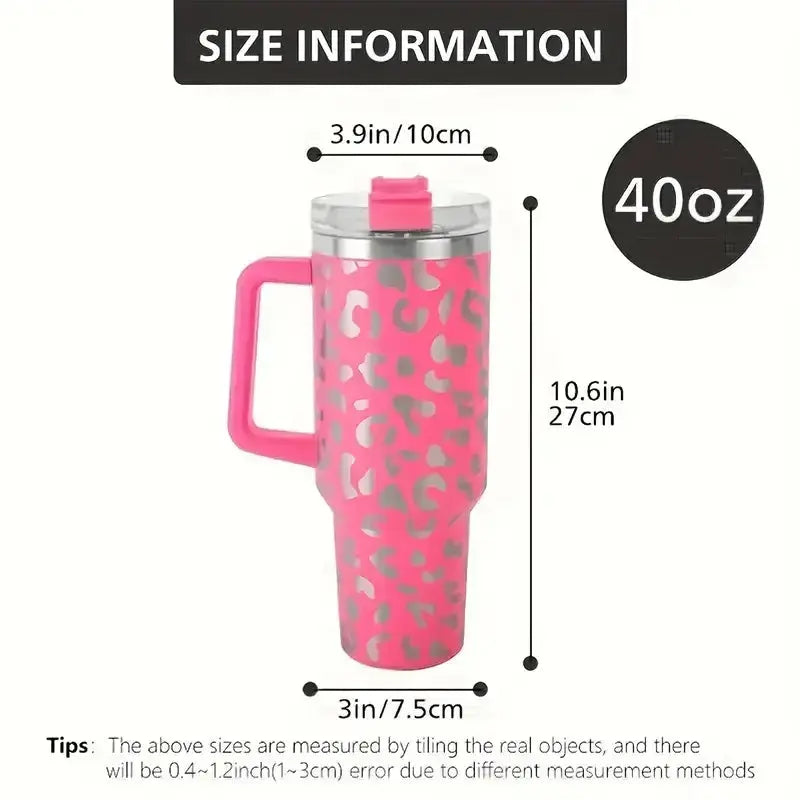 40oz Mug Water Bottle Insulated Tumbler With Handle Lid Straw Large Capacity Stainless Steel Coffee Cup Outdoor Car Vacuum Flask Gourde Bottle®