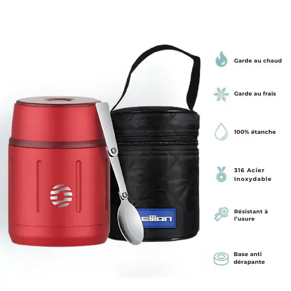 Boite Bento 500ml (Rouge) - Gourde Bottle®
