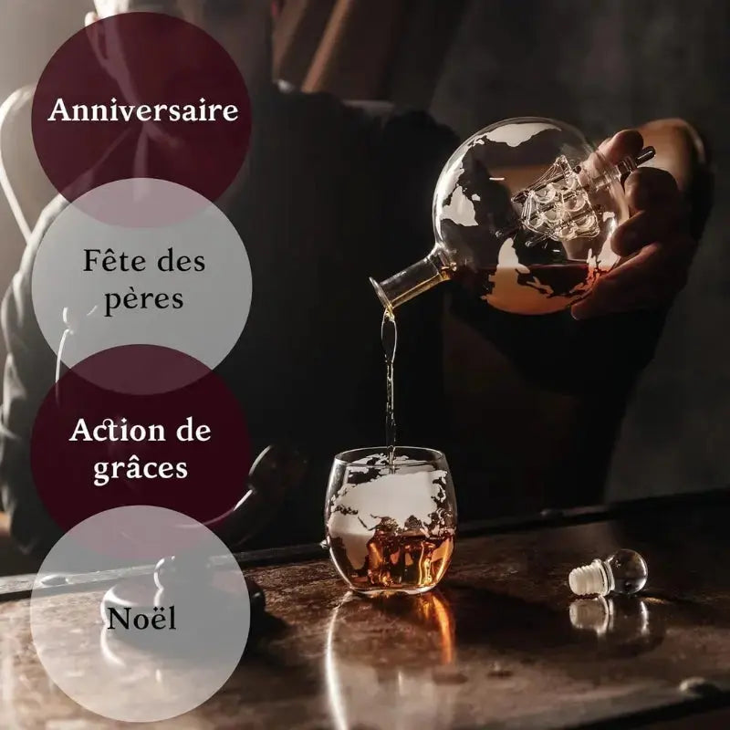 Carafe Vin Et Wisky Globe 850ML Gourde Bottle®