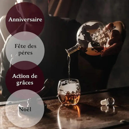 Carafe Vin Et Wisky Globe 850ML Gourde Bottle®