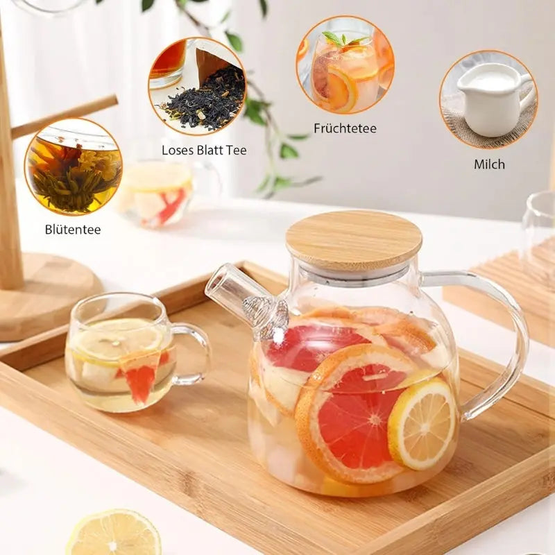Carafe d'Eau A Jus De Fruit En Verre Avec Bouchon - Gourde Bottle®