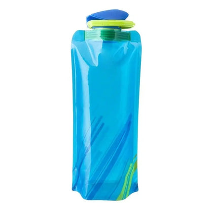 Foldable Water Bottles Flexible Reusable Travel Water Bottle Plastic Water Pouch Soft Flask Water Bag With Carabiner Clip Gourde Bottle®