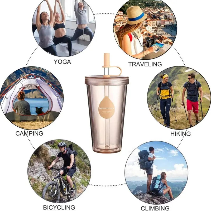 Gobelet Avec Couvercle Transparente 420ml Gourde Bottle®