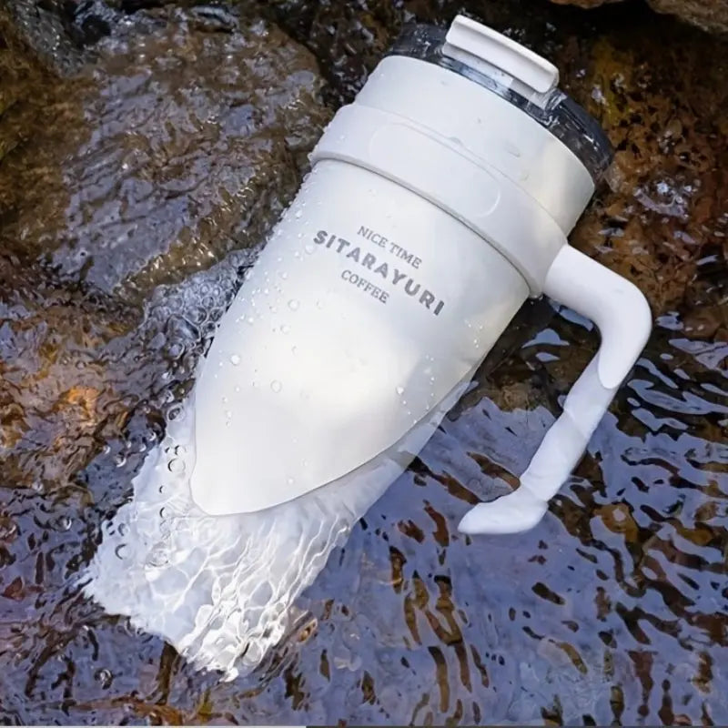 Gobelet Avec Paille Blanche 38oz - Gourde Bottle®