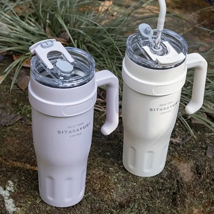 Gobelet Avec Paille Blanche 38oz - Gourde Bottle®