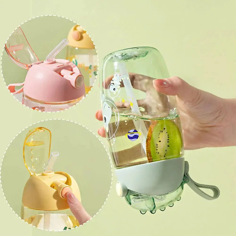 Gobelet Dinosaure Personnalisé 500ML, Gobelet plastique dinosaure 500ML, Gobelet personnalisé 500ML,  Children's Water Bottle For School Portable Cartoon Dinosaur Sippy Cup Creative Feeding Cup With Straws And Lids Drinkwar Gourde Bottle®