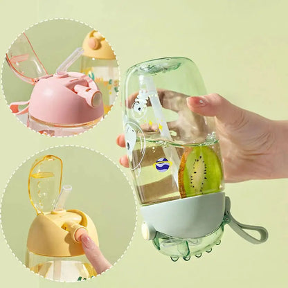 Gobelet Dinosaure Personnalisé 500ML, Gobelet plastique dinosaure 500ML, Gobelet personnalisé 500ML,  Children's Water Bottle For School Portable Cartoon Dinosaur Sippy Cup Creative Feeding Cup With Straws And Lids Drinkwar Gourde Bottle®