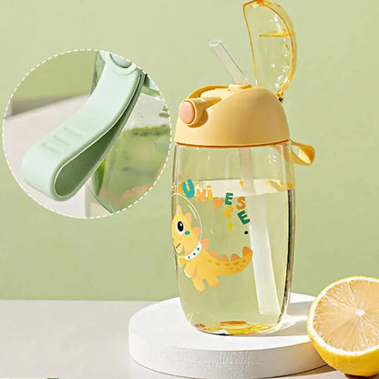 Gobelet Dinosaure Personnalisé 500ML, Gobelet plastique dinosaure 500ML, Gobelet personnalisé 500ML,  Children's Water Bottle For School Portable Cartoon Dinosaur Sippy Cup Creative Feeding Cup With Straws And Lids Drinkwar Gourde Bottle®