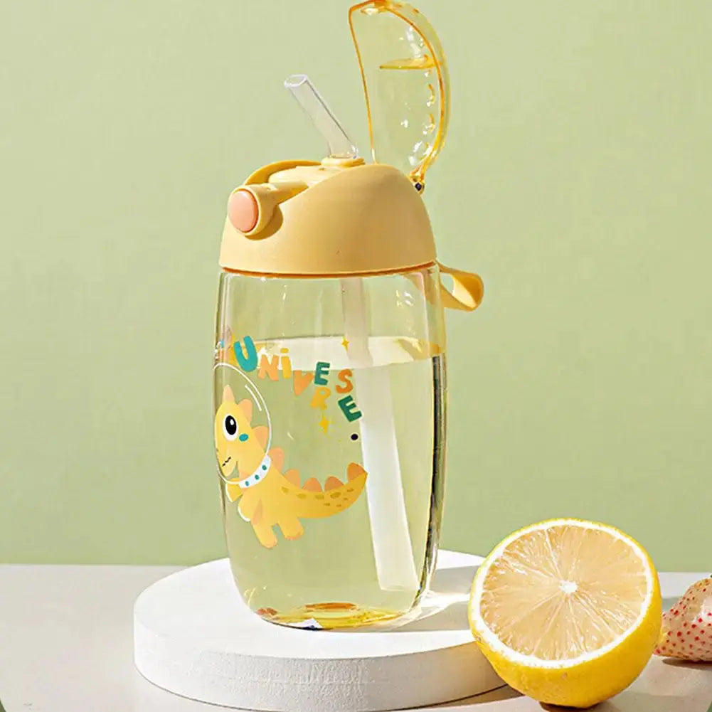 Gobelet Dinosaure Personnalisé 500ML, Gobelet plastique dinosaure 500ML, Gobelet personnalisé 500ML,  Children's Water Bottle For School Portable Cartoon Dinosaur Sippy Cup Creative Feeding Cup With Straws And Lids Drinkwar Gourde Bottle®