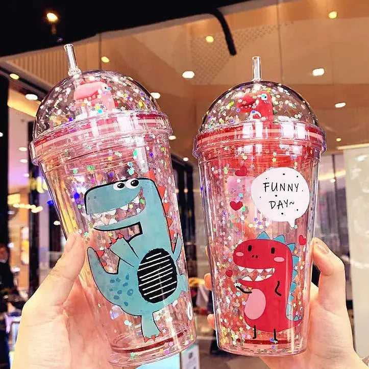 Gobelet Plastique Paillette Rouge 430ml Gourde Bottle®