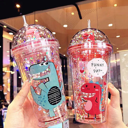 Gobelet Plastique Paillette Rouge 430ml Gourde Bottle®