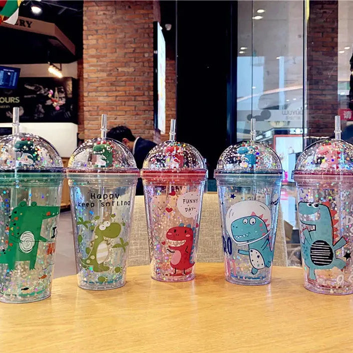 Gobelet Plastique Paillette Rouge 430ml Gourde Bottle®