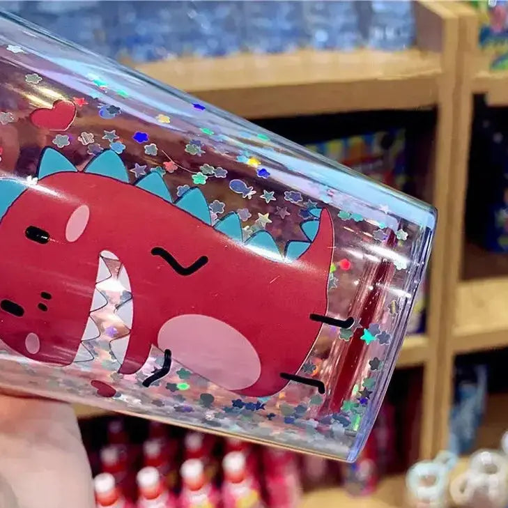 Gobelet Plastique Paillette Rouge 430ml Gourde Bottle®