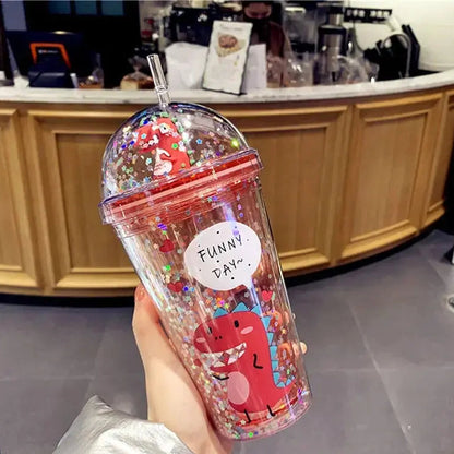 Gobelet Plastique Paillette Rouge 430ml Gourde Bottle®