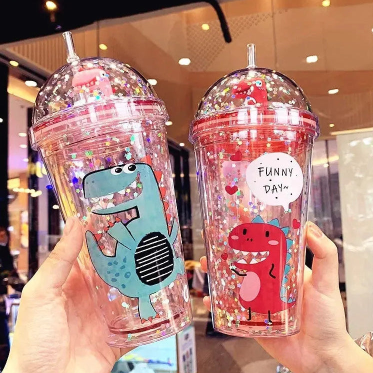 Gobelet Plastique Paillette Rouge 430ml Gourde Bottle®