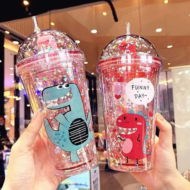 Gobelet Plastique Paillette Rouge 430ml Gourde Bottle®