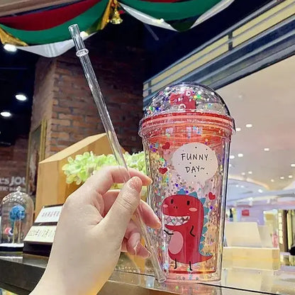 Gobelet Plastique Paillette Rouge 430ml Gourde Bottle®