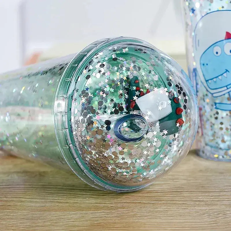 Gobelet Plastique Paillette Vert 430ml Gourde Bottle®