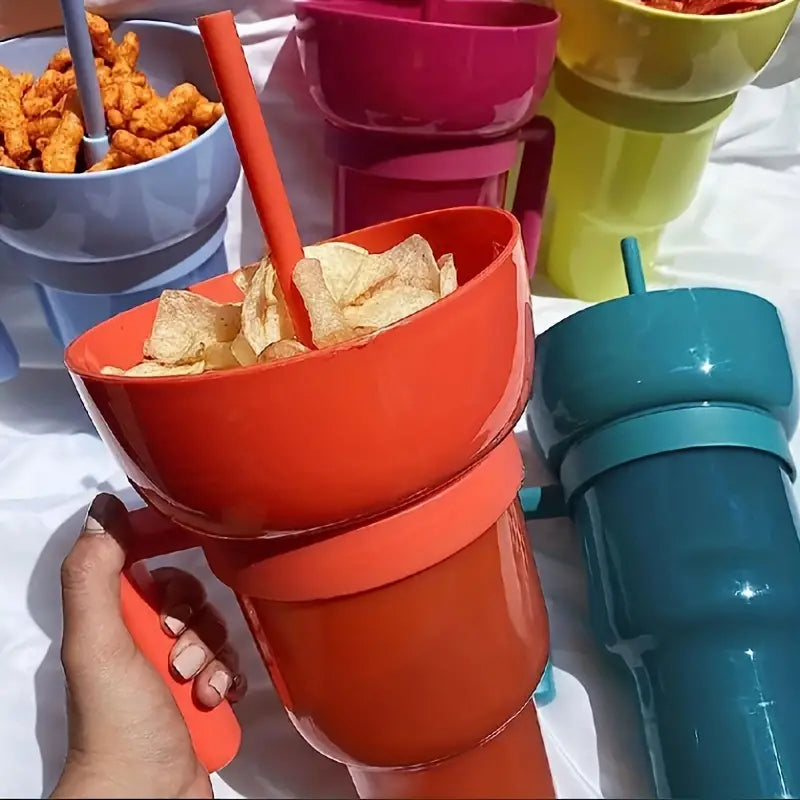 Gobelet plastique pour snacks et boissons, organisée vos soirée devant un bon film ou votre série, léger et facile à transporté  - gourde bottle