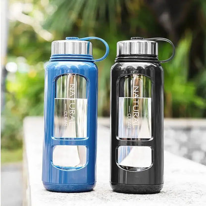 Gourde En Verre Incassable 520 ml , 650 ml, 1000ml , Bouteille d'eau en verre portable Gourde Bottle®