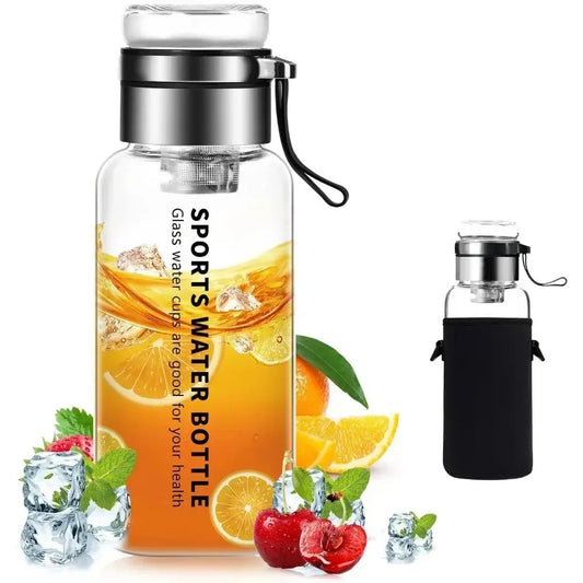 Gourde Infuseur multifruit 1l, Bouteille infuseur the 1l,  1pc Portable Glass Water Bottle 32 oz Transparent Milk Juice Gourde Bottle®