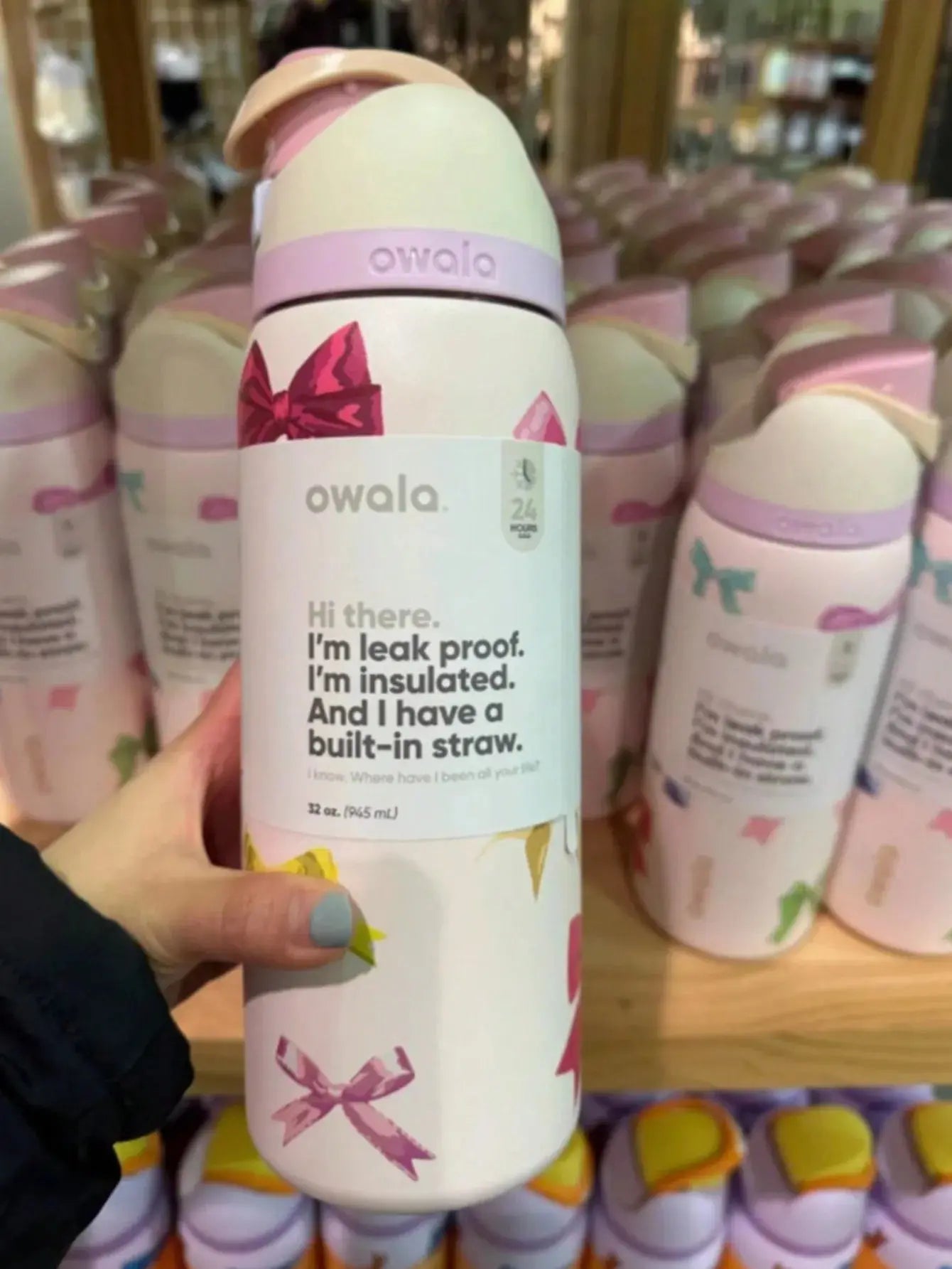 Gourde Owala Bow Rose Papillon 32oz Gourde Bottle®