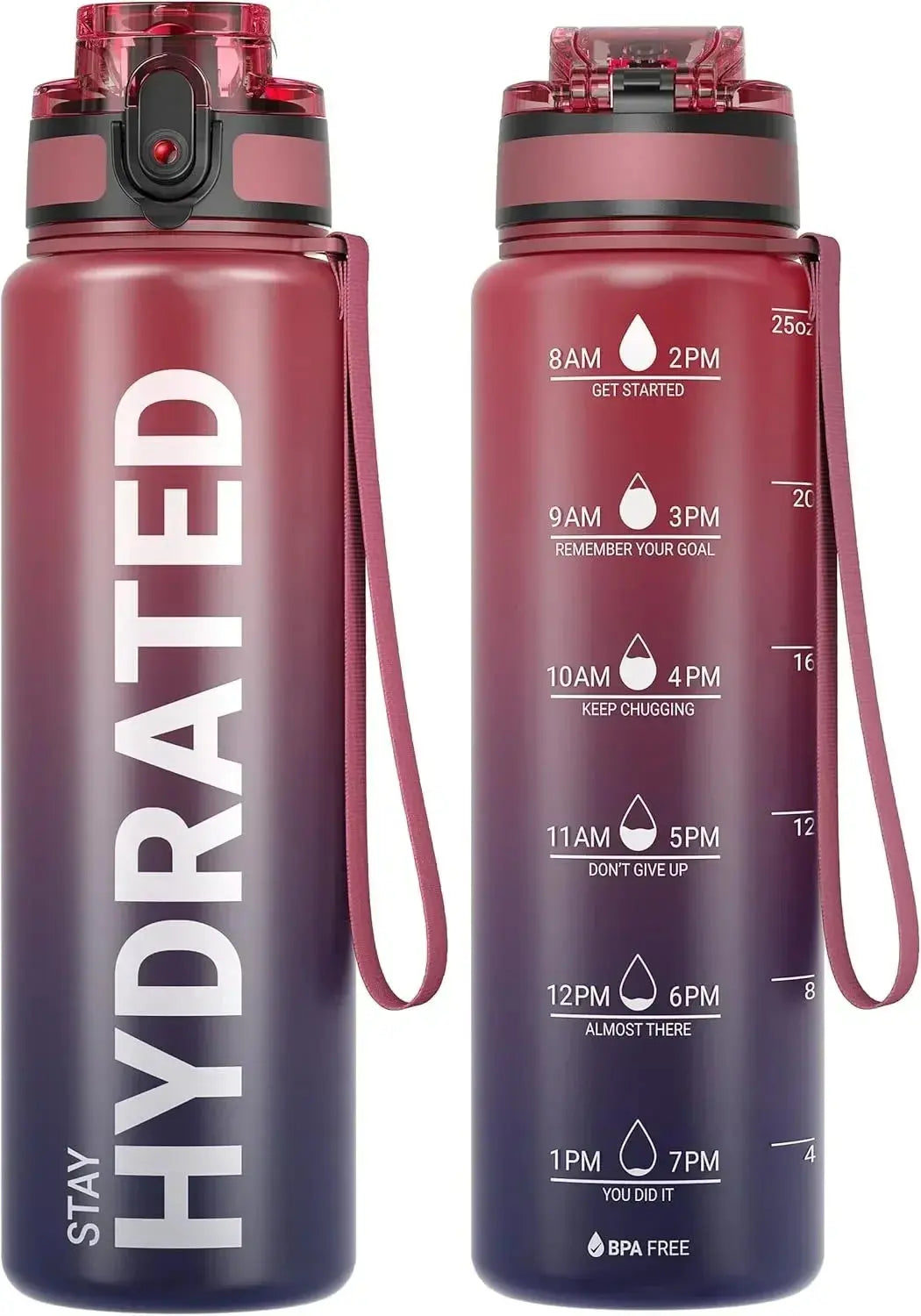 Gourde Stay Hydrated 1L avec lanière - Gourde Bottle®