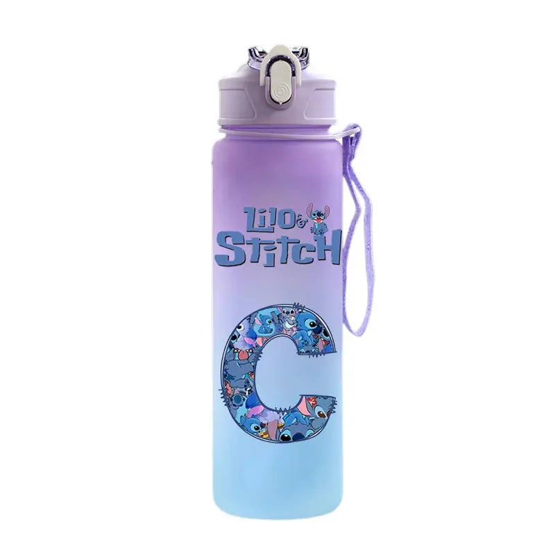 Gourde Stitch Mignonne 750ML Water Bottle Lilo Stitch Cartoon Letter A-Z Printed Large Capacity Drinking Cup Portable Outdoor Sport Water Cup Kid Gift, Gourde Stitch Primark, Gourde Stitch fille, Gourde Stitch Amazon, Gourde Gourde Bottle®