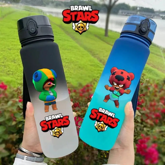 Gourde d'Eau Brawl Stars 650ML ( Sports ),Wilderness Brawl-Bouteille d'eau en plastique portable de grande capacité 650ml, gobelet à boire, cadeau d'anniversaire pour étudiants, sports de plein air, dessin animé Gourde Bottle®