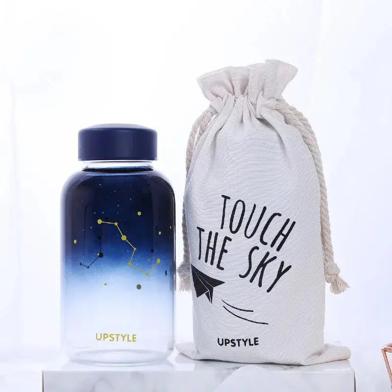 Gourde d'Eau en Verre Borosilicate avec Manchon 600ml, Bouteille en Verre Borosilicate 600ml, Gourde Verre en forme de Manchon, Bouteille D'eau en Verre Animaux 1 Litre Gourde Bottle®