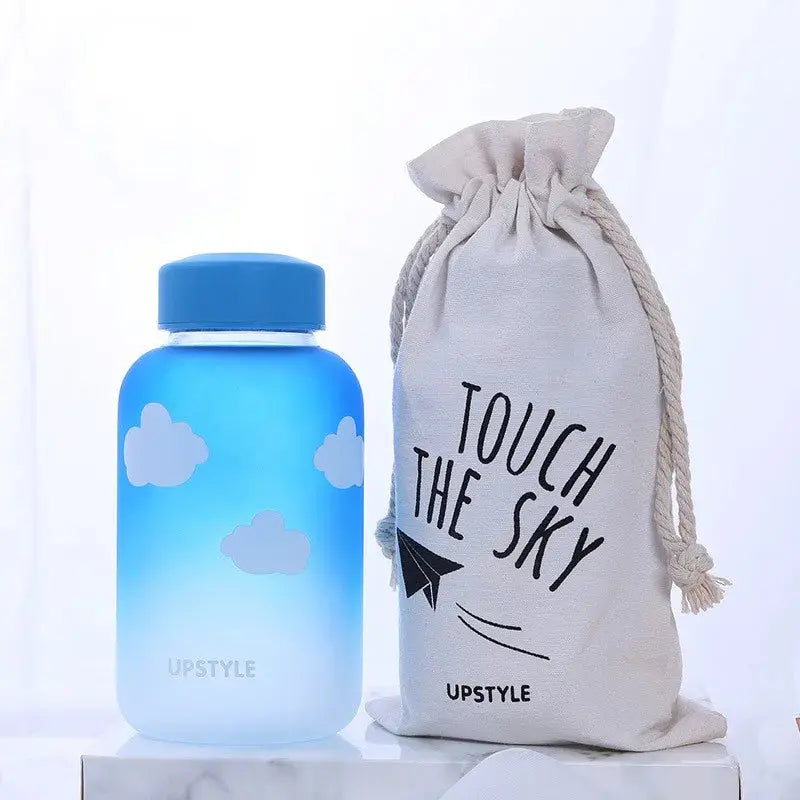 Gourde d'Eau en Verre Borosilicate avec Manchon 600ml, Bouteille en Verre Borosilicate 600ml, Gourde Verre en forme de Manchon, Bouteille D'eau en Verre Animaux 1 Litre Gourde Bottle®