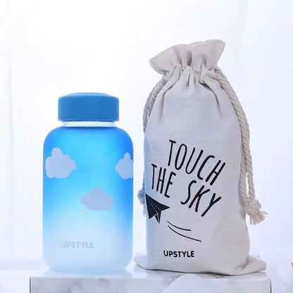 Gourde d'Eau en Verre Borosilicate avec Manchon 600ml, Bouteille en Verre Borosilicate 600ml, Gourde Verre en forme de Manchon, Bouteille D'eau en Verre Animaux 1 Litre Gourde Bottle®