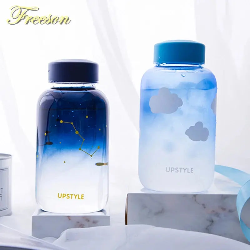 Gourde d'Eau en Verre Borosilicate avec Manchon 600ml, Bouteille en Verre Borosilicate 600ml, Gourde Verre en forme de Manchon, Bouteille D'eau en Verre Animaux 1 Litre Gourde Bottle®