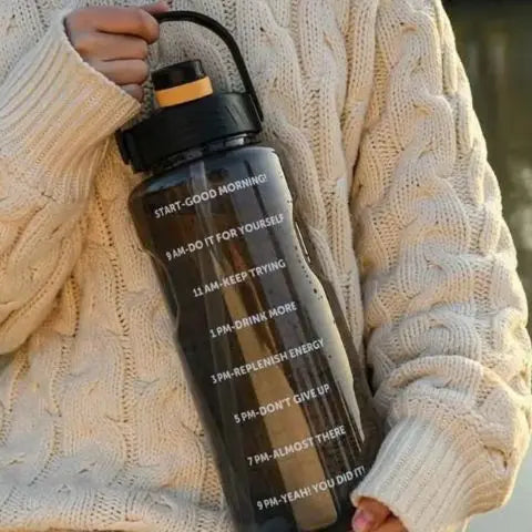 Gourde de motivation 2L avec paille - Gourde Bottle