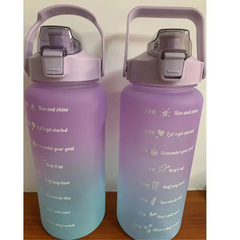 Gourde motivation 2l avec Paille Gourde Bottle®