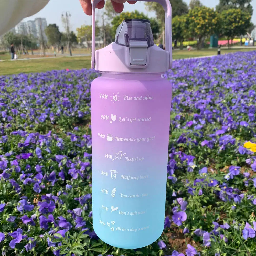 Gourde motivation 2l avec Paille Gourde Bottle®