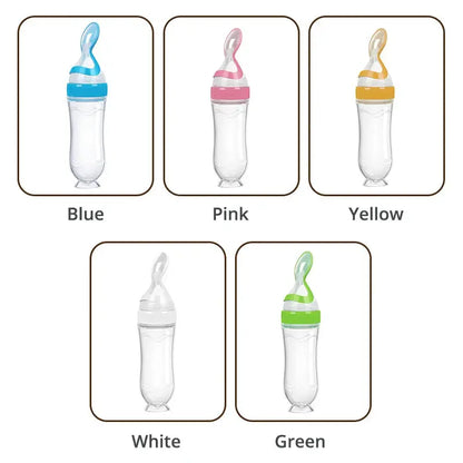 Gourde purée bébé réutilisable, Popote Bebe, Gourde légumes bébé, Gourde compote réutilisable, Feeding Bottle Silicone Newborn Baby Training Rice Cereal  Food Spoon Supplement Feeder Safe Useful Tableware For Kids,  S Gourde Bottle®