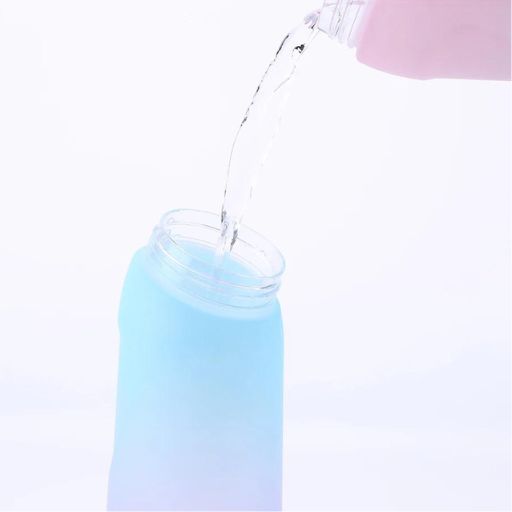 Gourde Air-Taste en Tritan avec Paille bleu , versement d'eau - Gourde Bottle