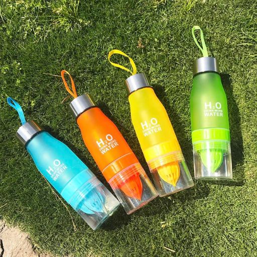 Gourde H2O Water orange, jaune ,vert, bleu Infuseur de Jus de Fruits Créatif - Gourde Bottle