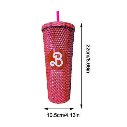 LUSQI 710ml Plastic Cup With Straw Large Capacity Reusable - Creative Durian Pattern Drinking Cup Gourde Bottle®