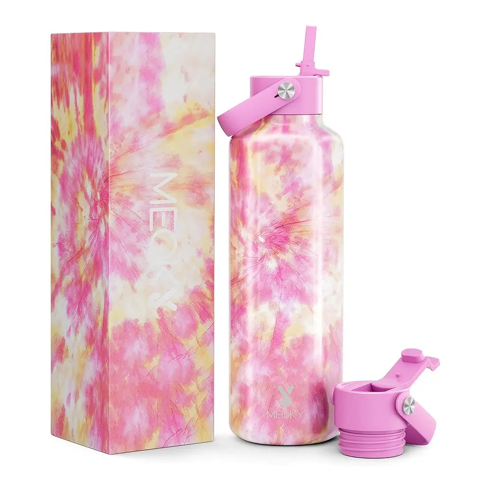 MEOKY Gourde d'Eau Thermique 24oz (Tulipe rose) Gourde Bottle®