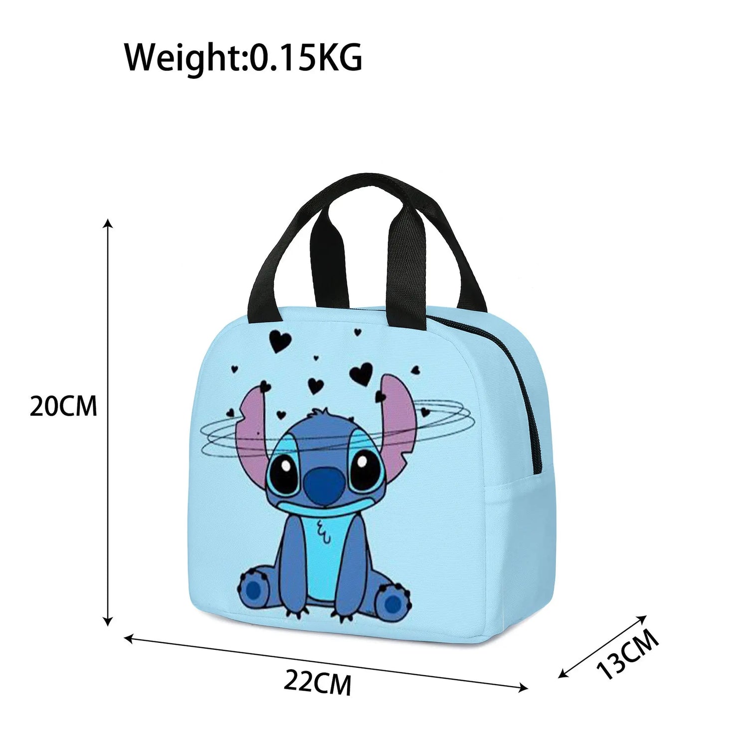 MINISO Disney Cartoon Stitch Stitch Children's Lunch Bag Primary School Lunch Box Bag Anime kawaii Cartoon School Bag Mochila Gourde Bottle®