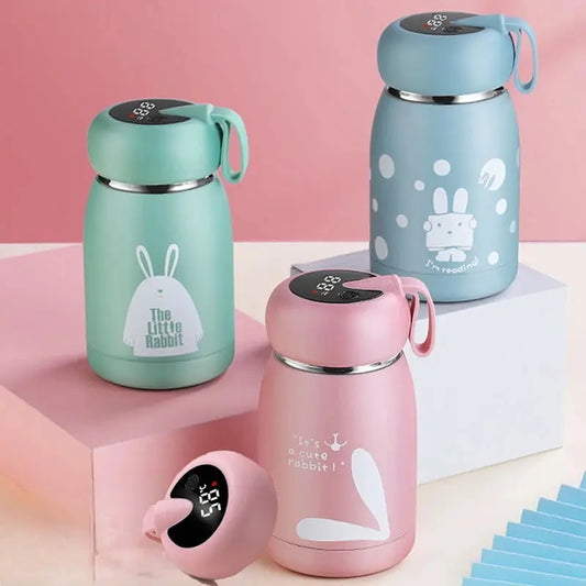 Mini Gourde d'Eau Thermique Intelligente Enfants 320ml, Mini Gourde d'Eau Thermique intelligente pour enfants 320ml, Mini Gourde D'eau Thermique avec écran tactile LED 320ml, Mini bouteille thermos (inox), Gourde Isotherme E Gourde Bottle®