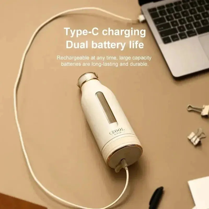 Mini presse-agrumes électrique portable blanche 400ml Gourde Bottle®