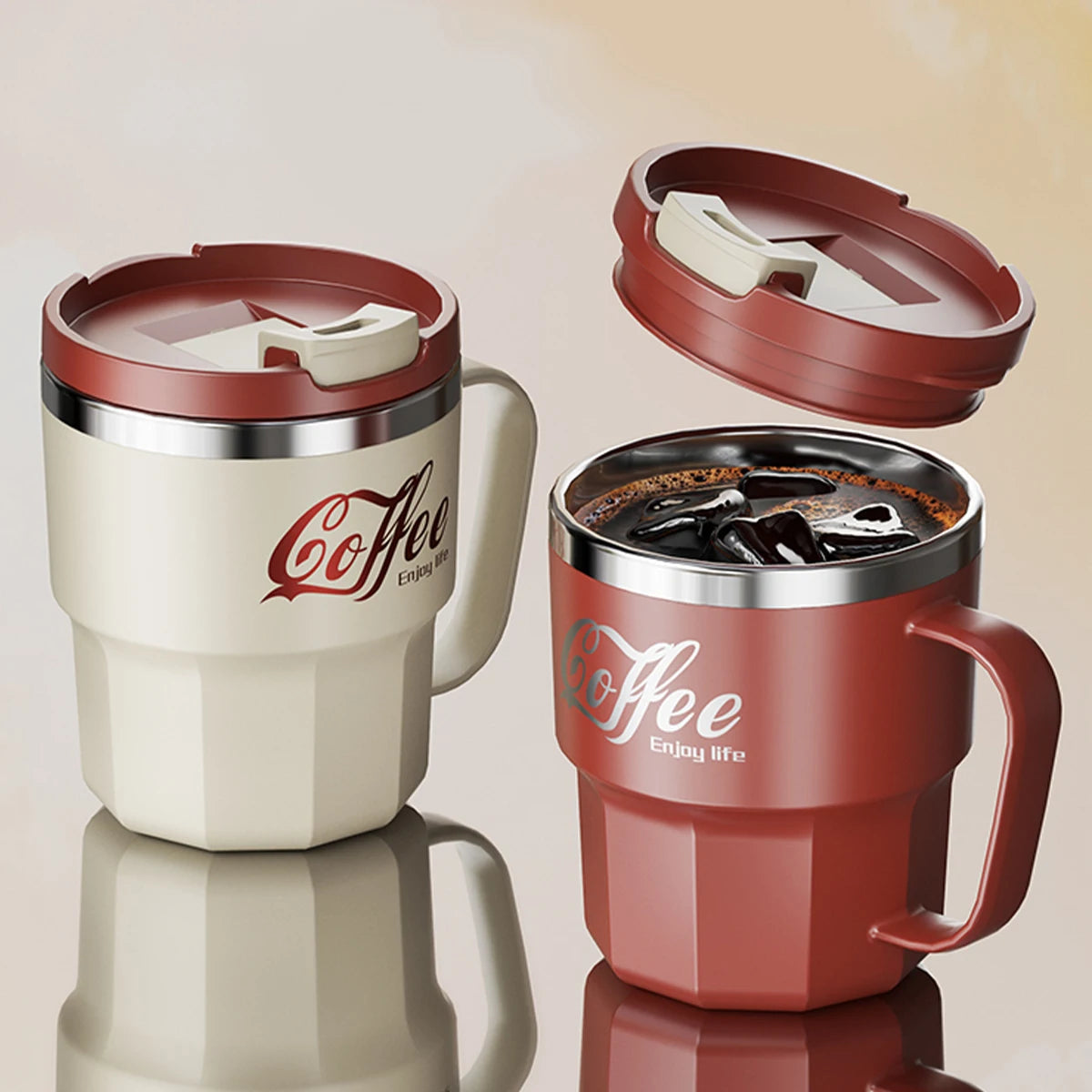 Mug Café Isotherme Rouge - Pour Café, Thé Et Expresso Gourde Bottle®