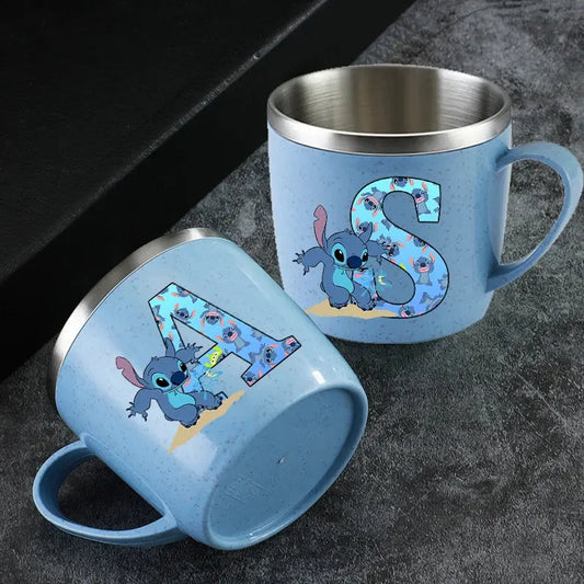 Mug Stitch Personnalisé Bleu (Lettre A-Z) Gourde Bottle®