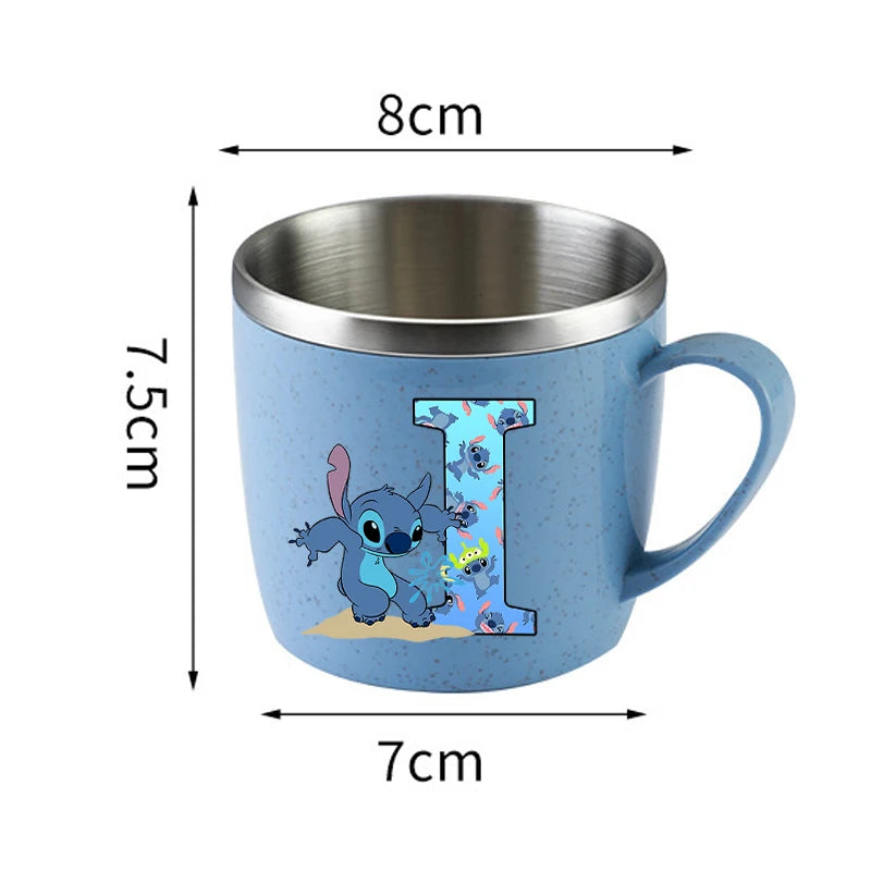 Mug Stitch Personnalisé Bleu (Lettre A-Z) Gourde Bottle®