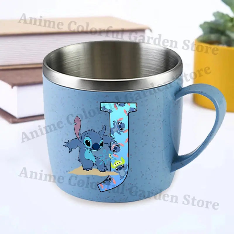 Mug Stitch Personnalisé Bleu (Lettre A-Z) Gourde Bottle®